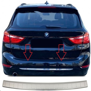 Nerez leštená lišta zadného nárazníka BMW 2 F46 GRAND TOURER 2015-2021 Nerez leštená lišta zadného nárazníka BMW 2 F46 GRAND TOURER 2015-2021