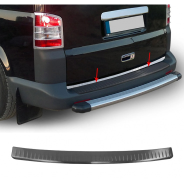 Nerez brúsený čierny kryt zadného nárazníka VW T5
