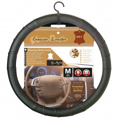 Kožený poťah volanta čierny 37-39