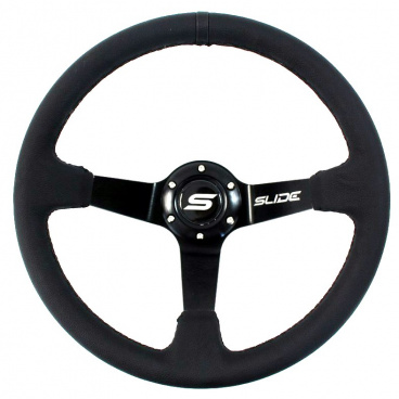 Športový volant WRC čierny kožený 350 mm