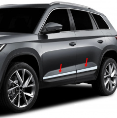 Nerez bočné lišty dverí Omtec Škoda KodiaQ 2017+, F. Ranger 2015+