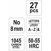 Razidlá písmenkové 8 mm 27 ks A-Z,&