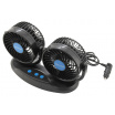 Ventilátor MITCHELL DUO 2x130mm 12V na palubnú dosku s teplomerom