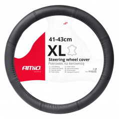 Kožený poťah na volant automobilu XL 41-43cm SWC-48-XL AMIO-03548
