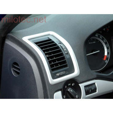 Dekory interiéra, sada 2 (rámčeky ventilácie 3 ks) ABS-strieborné matné, Škoda Octavia II, Škoda Octavia II Facelift Dekory interiéra, sada 2 (rámčeky ventilácie 3 ks) ABS-strieborné matné, Škoda Octavia II, Škoda Octavia II Facelift