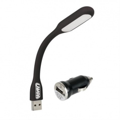 LED lampička flexibilná 12 / 24V + USB nabíjačka 1000mA