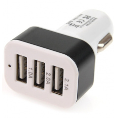 Zástrčka do zapaľovača 3x USB výstup (1,0 A 1,0 A 2,1 A), 12 / 24V