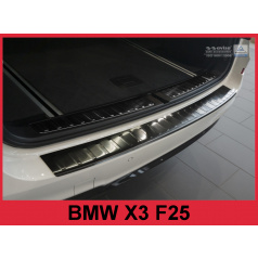Nerez kryt- čierna ochrana prahu zadného nárazníka BMW X3 F25 2014+