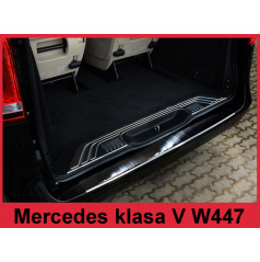 Nerez kryt-čierna ochrana prahu zadného nárazníka Mercedes V W447 Vito III 2014+