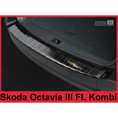 Nerez kryt- čierna ochrana prahu zadného nárazníka Škoda Octavia III FL kombi 2016+