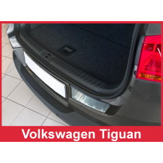 Nerez kryt ochrana prahu zadného nárazníka Volkswagen Tiguan 2007-15