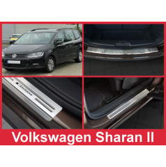 Nerez kryt zostava ochrana prahu zadného nárazníka + ochranné lišty prahu dverí VW Sharan II 2010-16