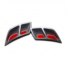 Spoilery zadného difuzora - atrapy výfuka Turbo design Glowing red - Škoda Kodiaq