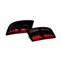 Atrapy výfuka Turbo design RS230 Glossy black - Glowing Red - Škoda Karoq