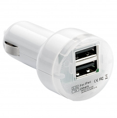 LED USB nabíjačka, modré podsvietenie 12-24V (1,01 do 2,1 A)
