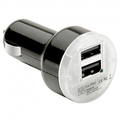 LED USB nabíjačka modré podsvietenie 12-24V (1,01 do 2,1 A)