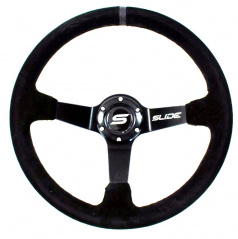 Športový volant WRC čierny semiš 350 mm