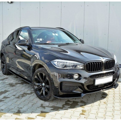 Spoiler pod predný nárazník BMW X6 F16 čierny lesklý plast ABS M-Pack