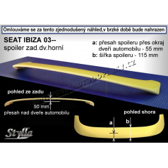 SEAT IBIZA (03+) spojler chrbta. dverí hornej (EU homologácia)