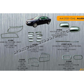 Chrómované rámčeky predných svetiel Audi A4 02-04