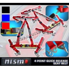 4 -bodové bezpečnostné pásy NISMO farba červená, čierna, modrá