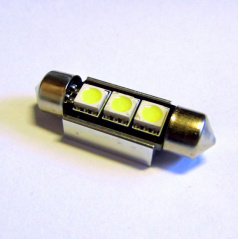 3 SMD LED žiarovka sulfit biela 36 mm s odporom (CANBUS) - 1 ks