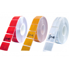 Samolepiaca páska reflexná delená 1m x 5cm žltá, biela, červená
