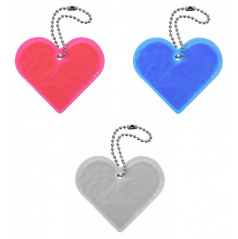 Prívesok reflexný Srdce - rôzne farby