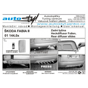 Zadný difúzor strieborný Škoda Fabia II