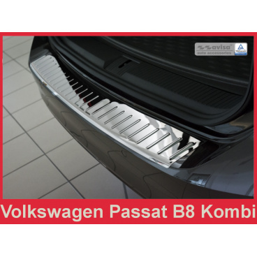Nerez kryt chróm ochrana prahu zadného nárazníka Volkswagen Passat B8 kombi 2014+
